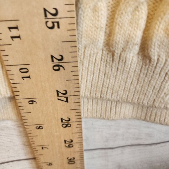 H&M mens medium cream grandpa chunky cable knit pullover vest sweater - Picture 7 of 8